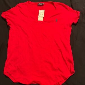 Polo Ralph Lauren- size L - red v-neck t-shirt